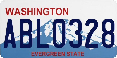 WA license plate ABL0328