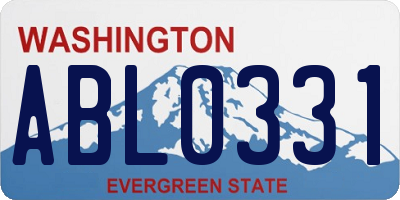 WA license plate ABL0331