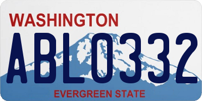 WA license plate ABL0332