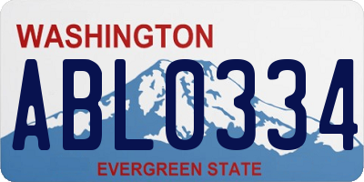 WA license plate ABL0334