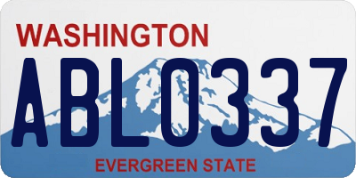WA license plate ABL0337