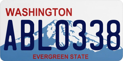 WA license plate ABL0338