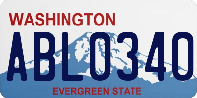 WA license plate ABL0340