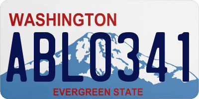 WA license plate ABL0341