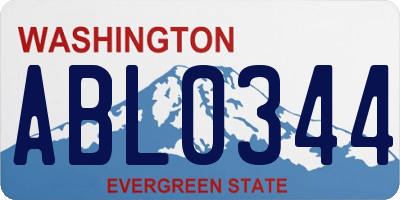 WA license plate ABL0344