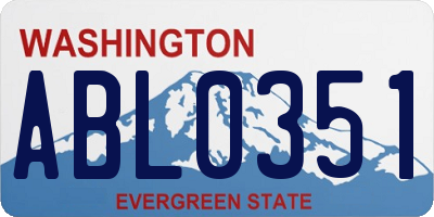 WA license plate ABL0351