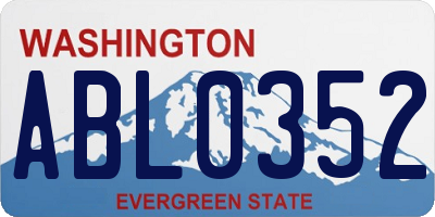 WA license plate ABL0352