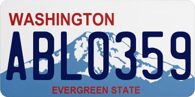 WA license plate ABL0359