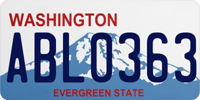 WA license plate ABL0363