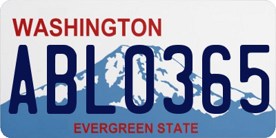 WA license plate ABL0365