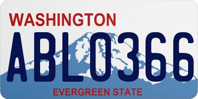 WA license plate ABL0366