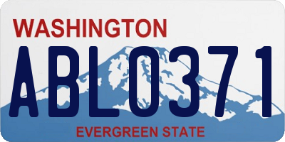 WA license plate ABL0371