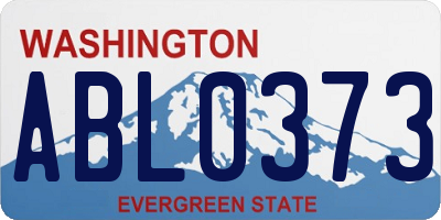 WA license plate ABL0373