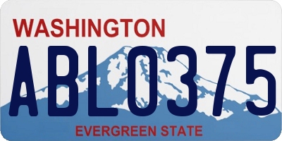 WA license plate ABL0375