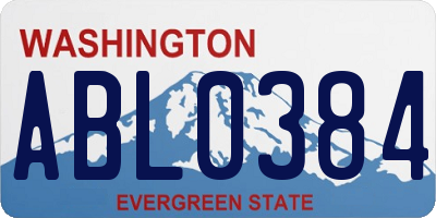 WA license plate ABL0384