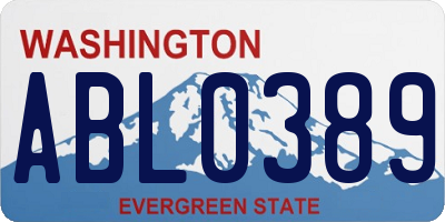WA license plate ABL0389