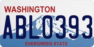 WA license plate ABL0393
