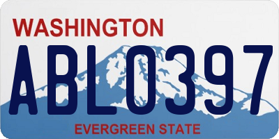 WA license plate ABL0397