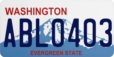 WA license plate ABL0403
