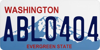 WA license plate ABL0404