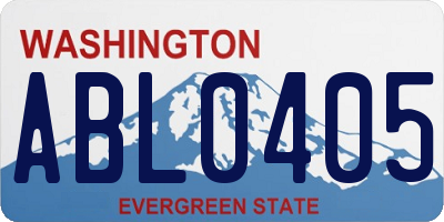 WA license plate ABL0405