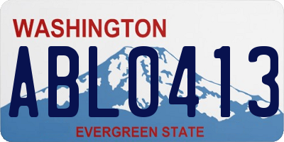 WA license plate ABL0413