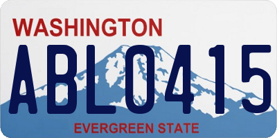 WA license plate ABL0415