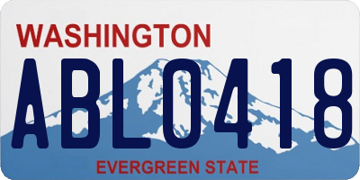 WA license plate ABL0418