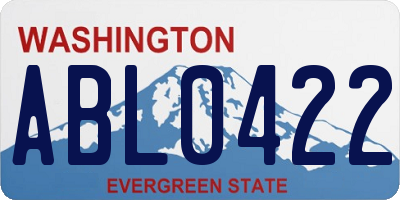 WA license plate ABL0422