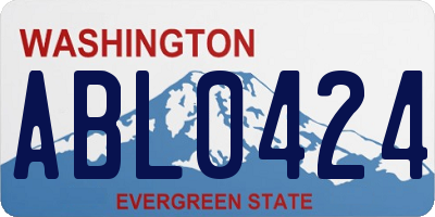WA license plate ABL0424