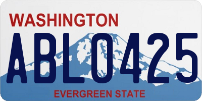 WA license plate ABL0425
