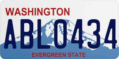 WA license plate ABL0434