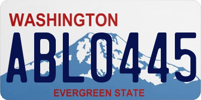 WA license plate ABL0445