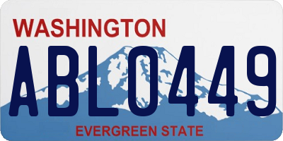 WA license plate ABL0449