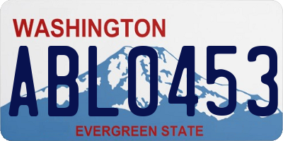 WA license plate ABL0453