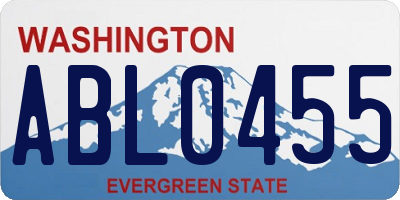 WA license plate ABL0455