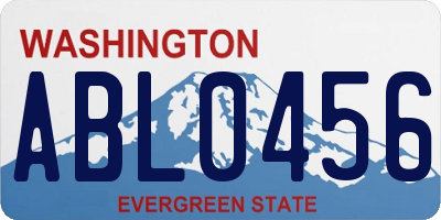 WA license plate ABL0456
