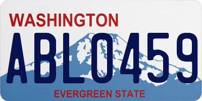 WA license plate ABL0459