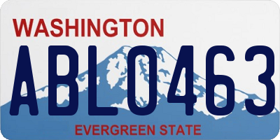 WA license plate ABL0463