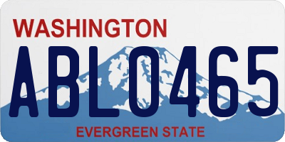 WA license plate ABL0465