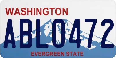 WA license plate ABL0472