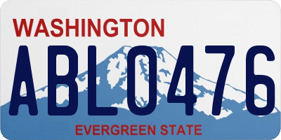 WA license plate ABL0476