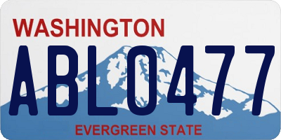 WA license plate ABL0477