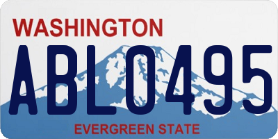 WA license plate ABL0495