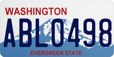 WA license plate ABL0498