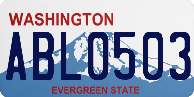 WA license plate ABL0503