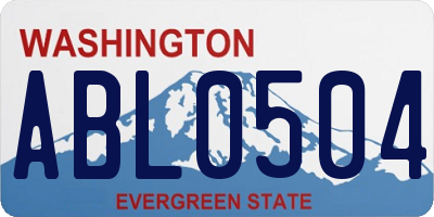 WA license plate ABL0504