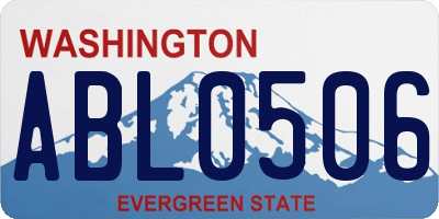 WA license plate ABL0506