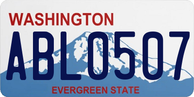 WA license plate ABL0507