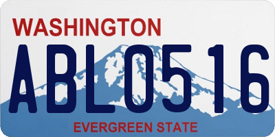 WA license plate ABL0516